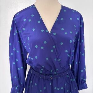 Vintage Maggie London Purple/Blue Dress
